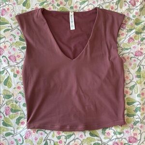 Athleta Mauve V-Neck Top | S